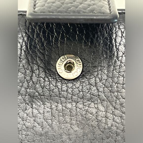 Gucci Interlocking GG Studded Black Leather Bifold Wallet Made in Italy - Picture 15 of 15